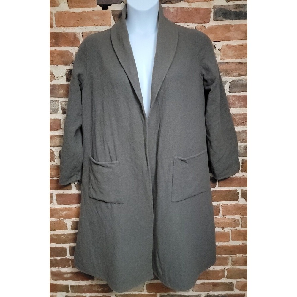 Eileen Fisher‎ Jacket Women Medium Virgin Wool Cashmere Blend Cardigan Shawl